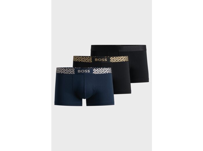 Lot de 3 boxers BOSS noirs et bleus