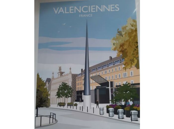 Affiche "Beffroi et Hôtel de ville Valenciennes"