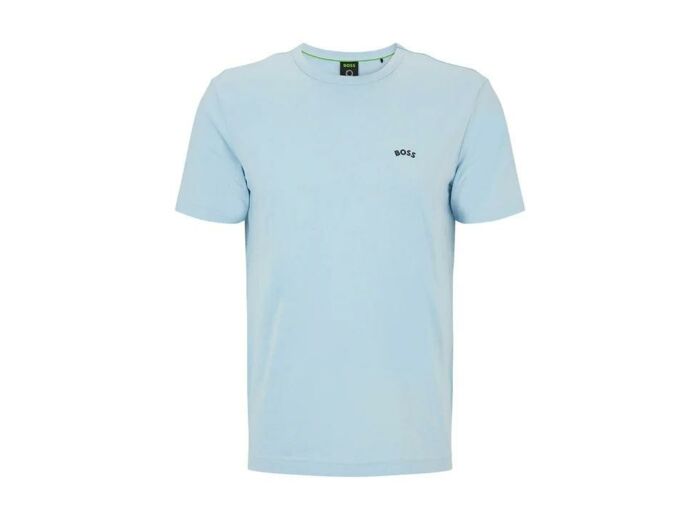 T-Shirt col rond BOSS bleu clair en coton