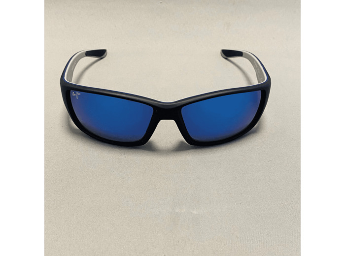 Lunettes de Soleil Local Kine 810 Homme De La Marque Maui Jim Coloris Noir Verres Polarisés Bleu Hawaï