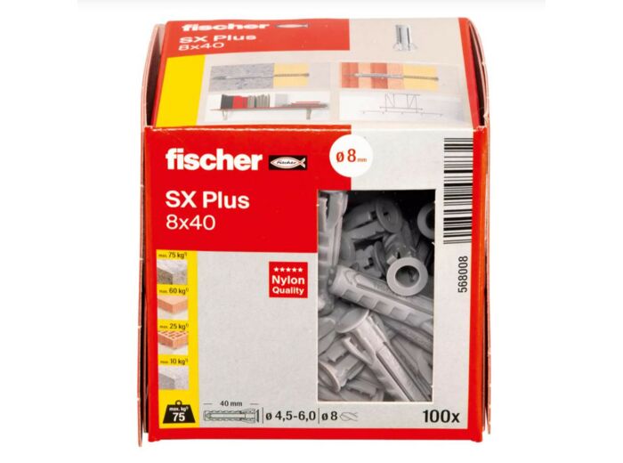 568008 - FISCHER Chevilles à expansion SX Plus 8x40