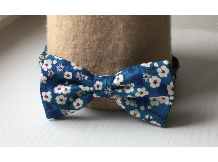Nœud Papillon en Coton avec Motif Fleuri Liberty