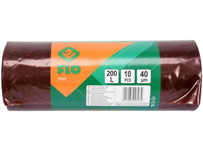 Sacs perforés 200L - Pour le jardin - 10 pièces - 09484