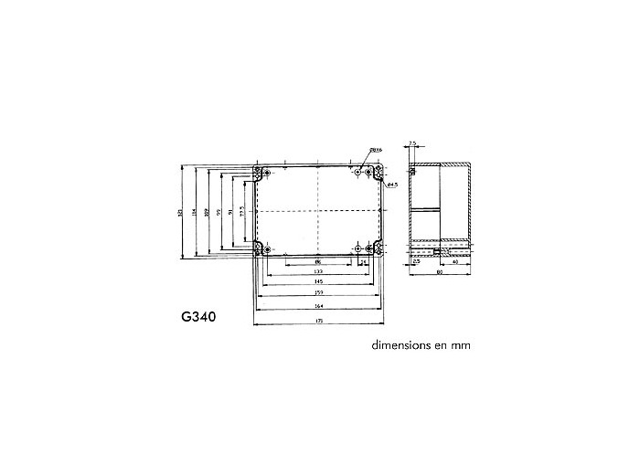 COFFRET ETANCHE EN ABS - GRIS FONCE 171 x 121 x 80mm