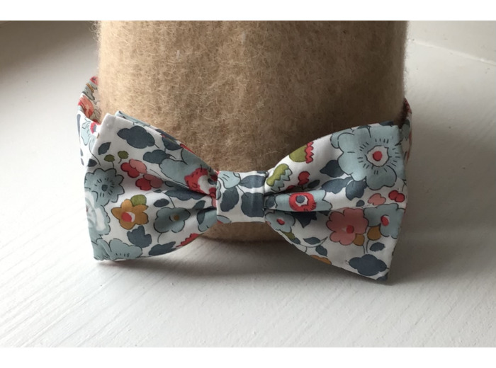 Nœud Papillon en Coton avec Motif Fleuri Liberty