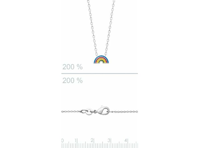 Collier Argent Enfant arc en ciel