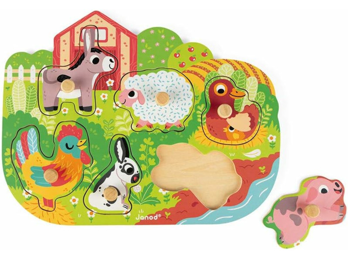 Puzzle à Encastrement en Bois Happy Farm - JM