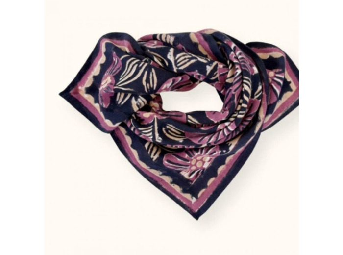 PETIT FOULARD MANIKA AMARYLLIS NAVY CHERRY - APACHES