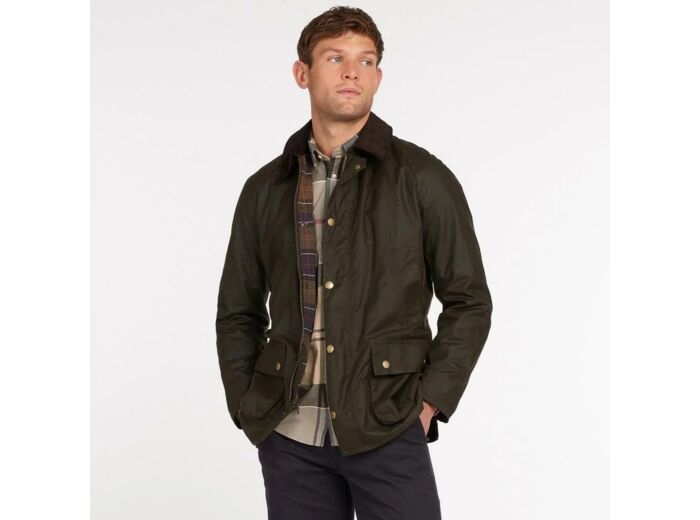 Veste Ashby Barbour kaki en coton ciré