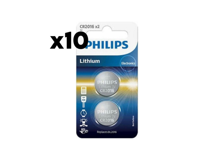 10x Lot de 2 piles CR2025