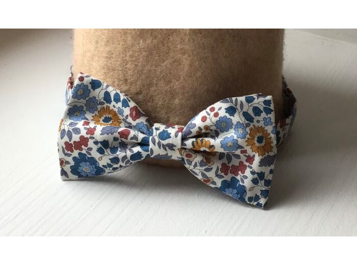 Nœud Papillon en Coton avec Motif Fleuri Liberty