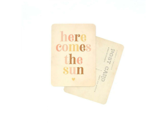 CARTE POSTALE HERE COMES THE SUN / ARC EN CIEL - CINQMAI