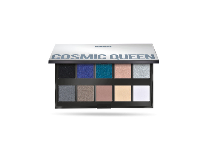 Palette d'ombre à paupières ton bleu Pupa-Algue Marine.