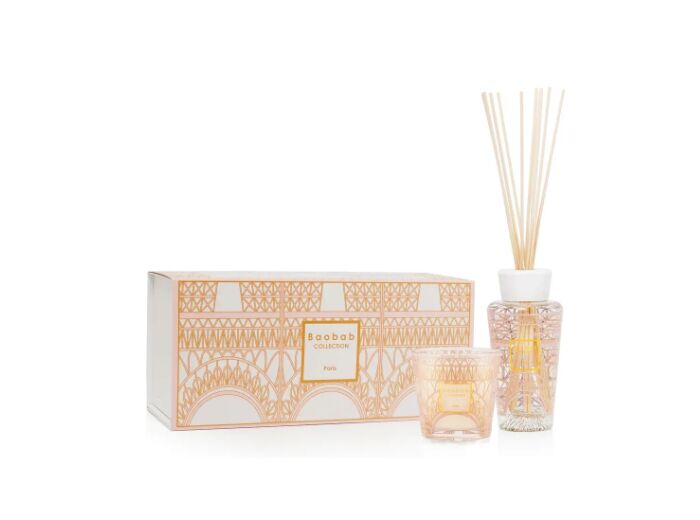 COFFRET BOUGIE ET DIFFUSEUR - MY FIRST BAOBAB PARIS - BAOBAB COLLECTION - Glycine-Mimosa-Tilleul