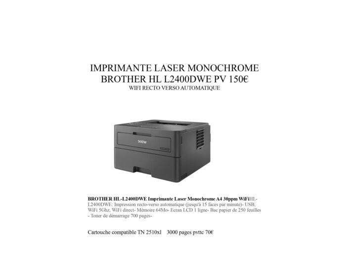 Imprimante Brother HL L2400DWE PV