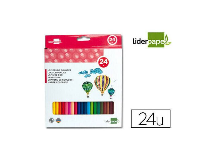 Crayon de couleur LIDERPAPEL x 24