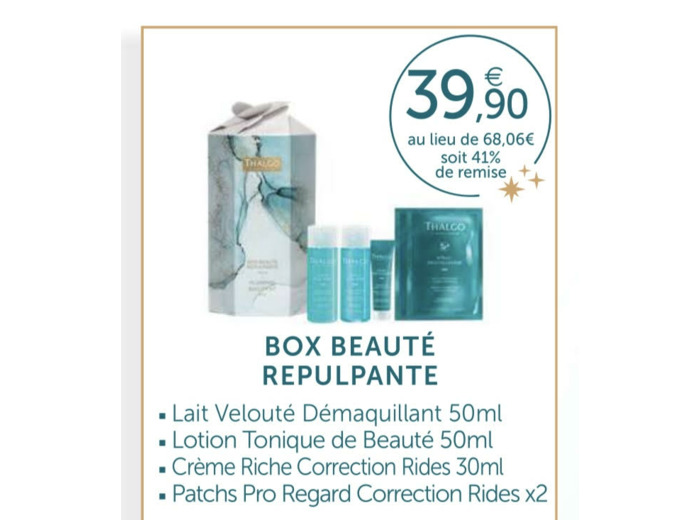 Box beauté repulpanpe visage Thalgo-Algue Marine.