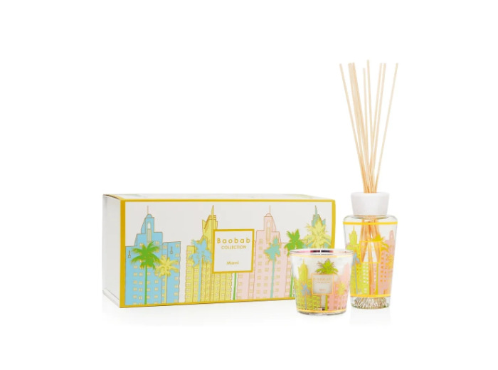 COFFRET  BOUGIE ET DIFFUSEUR - MY FIRST BAOBAB MIAMI - BAOBAB COLLECTION - Fleur de sel - Pin Maritime -Cyprès