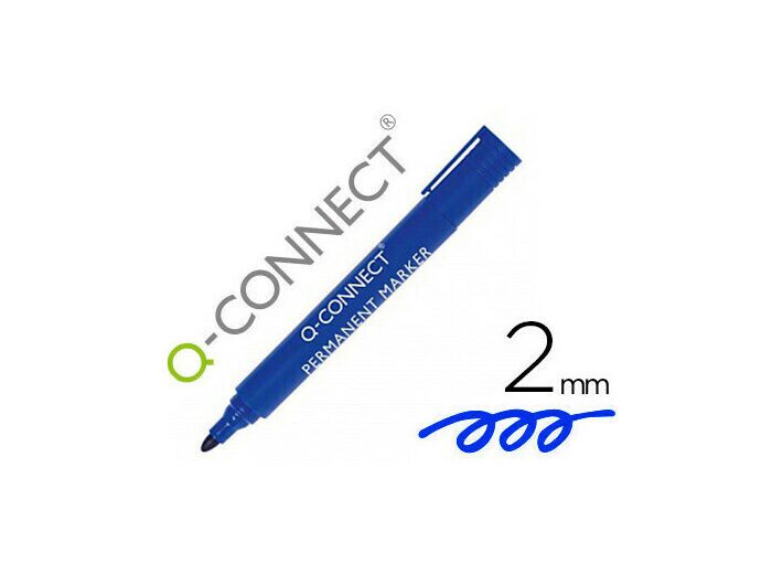Marqueur bleu permanent  Q CONNECT permanent pointe ogive tracé 3mm
