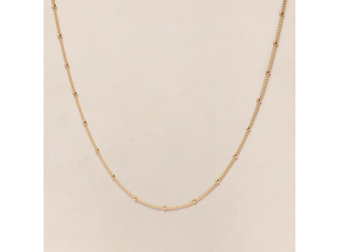 COLLIER CHAINE BOULES DORE' - dorée à l'or fin 24 carats - EMOI EMOI