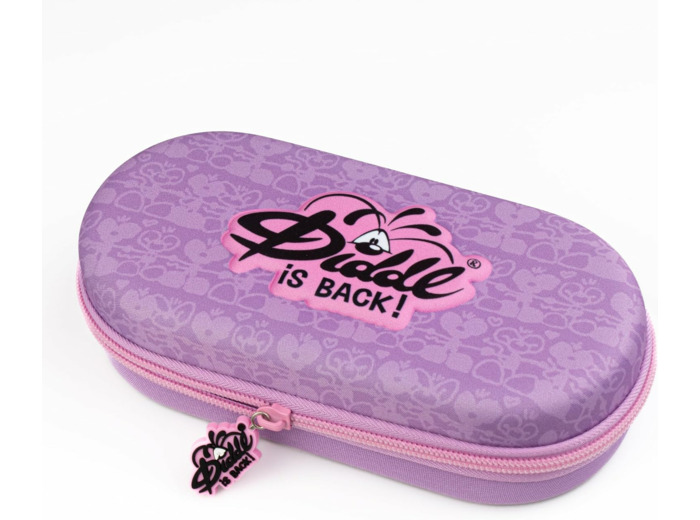 Diddl - Trousse 3D 20x10x6 cm - Plumier Zippé Mauve et Rose - Logo en Relief 3D - Trousse À Crayons avec Filet Intérieur pour Deuxième Poche - Idéale École et Loisirs