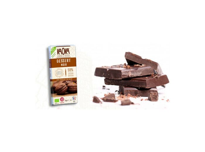 Chocolat pâtissier bio noir 58% Kaoka 200g