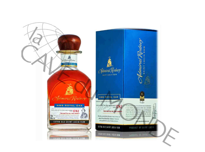 Rhum Admiral Rodney Sainte Lucie  "Royal Oak" 7/12 Ans  40° 70 Cl