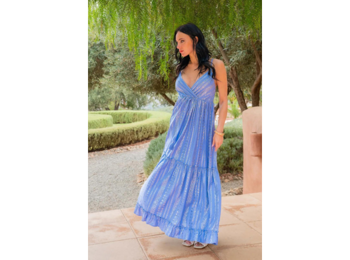 Robe Lurex NINI Bleu - GOLD&SILVER