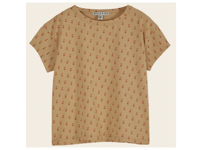 TEE-SHIRT JERSEY BEIGE POMME - EMILE ET IDA