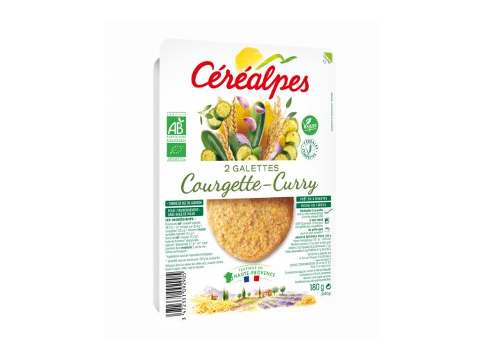 Galettes végétales courgette curry 2x90g - Abc bio