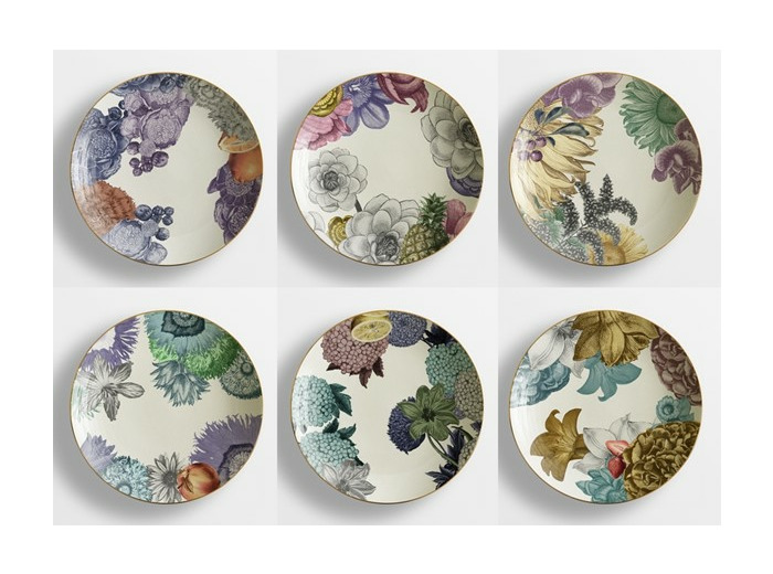 Service de 6 assiettes creuses en porcelaine Collection "Mont-Blanc"