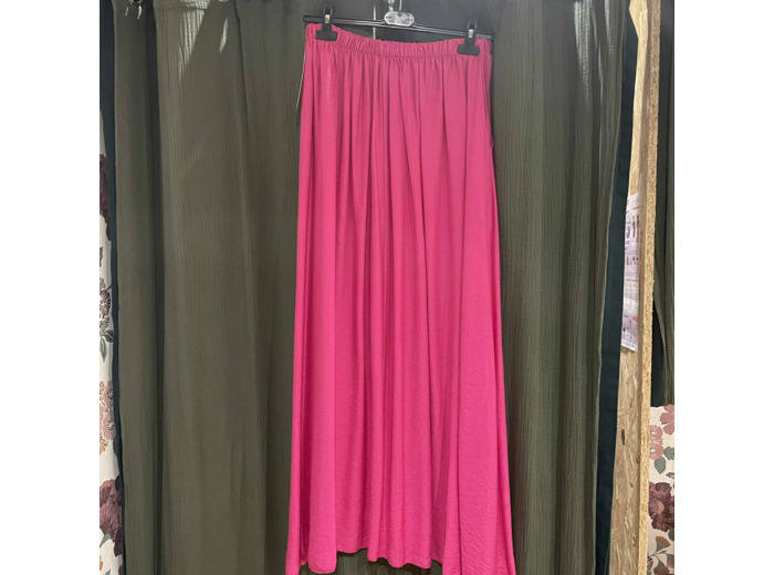 Robe longue rose fuchsia