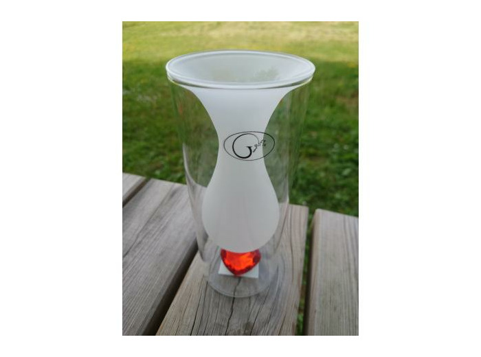 Vase verre deux parties fond cœur - Zen Deco