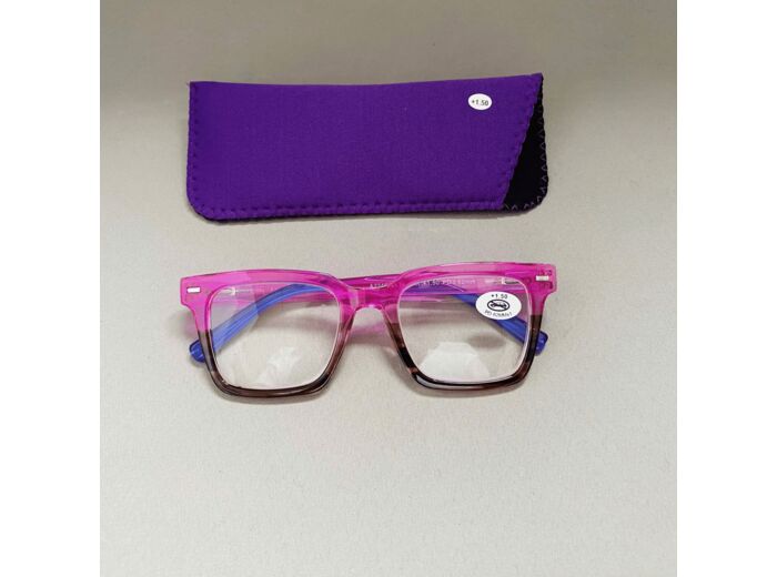 Lunettes de Lecture Couleur Rose Translucide Ecaille Puissance +1.50