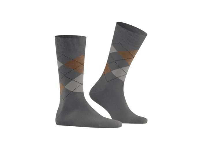 Chaussettes hautes Burlington grise et beige en laine