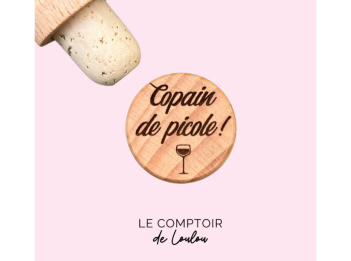 Bouchon en liège personnalisé "Copain de picole"