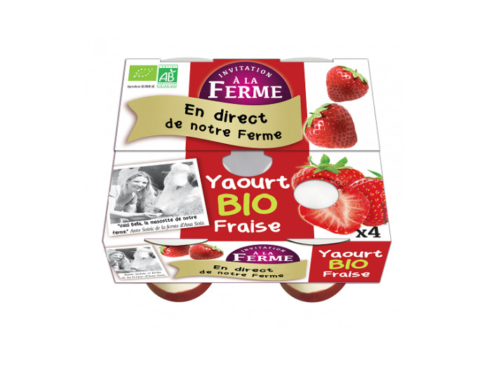 Yaourt fraises 4x125g - Abc Bio