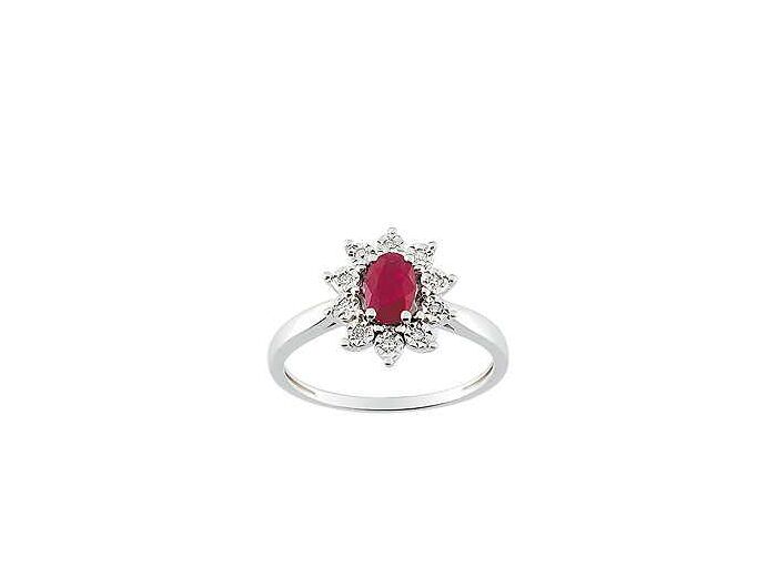 Bague or rubis et diamants