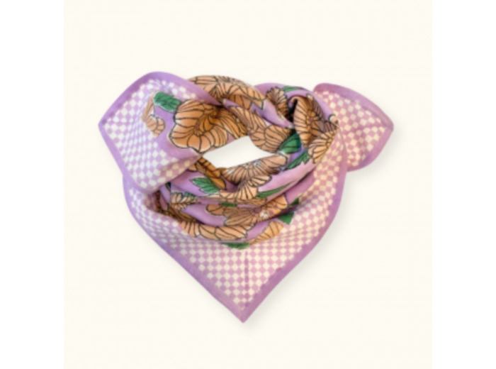 SMALL FOULARD MANIKA "BLOOM" LAVANDE