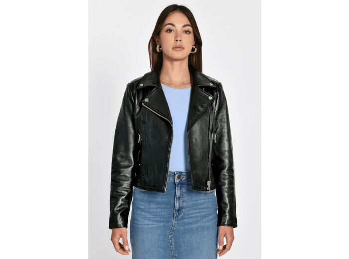 BLOUSON PERFECTO CUIR ROCK BLACK