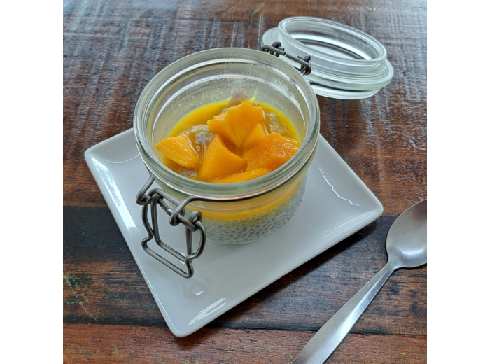 Pudding de chia, coco et mangue