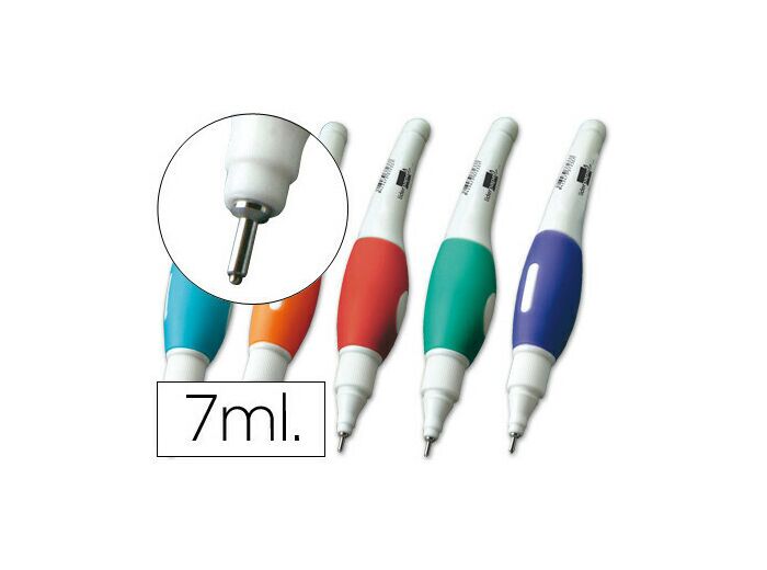 Stylo correcteur LIDERPAPEL pointe métal 1.6mm grande précision coloris assortis 7ml.