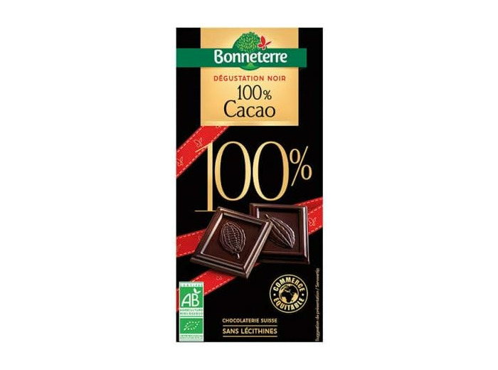 BONNETERRE Chocolat noir Dégustation 100% Cacao 70G Bio