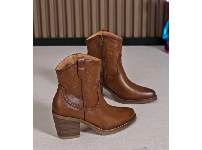 Bottines à talons Camel