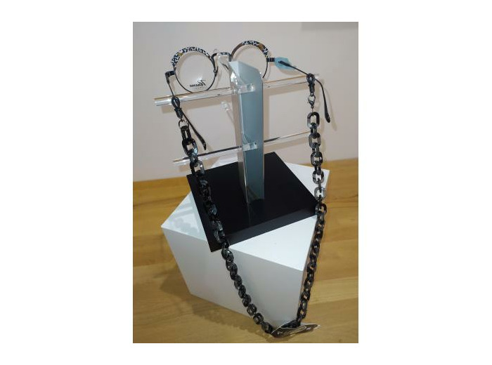 Cordon noir et gris à lunettes FJO - Optique Julien