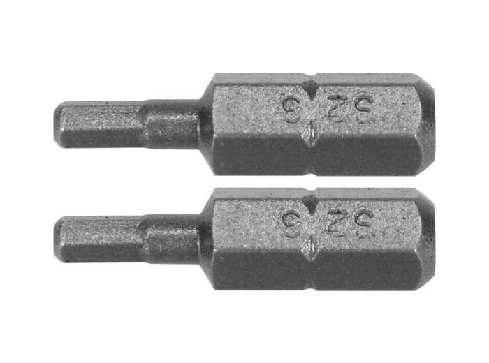 2 embouts 1/4" 25mm HEX H3 - YT-77920