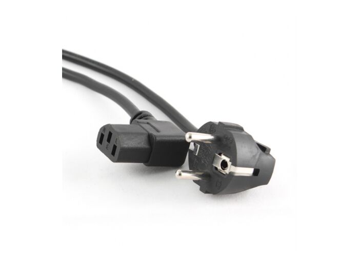 Cable d'alimentation IEC coudé 2P+T 1.50m noir