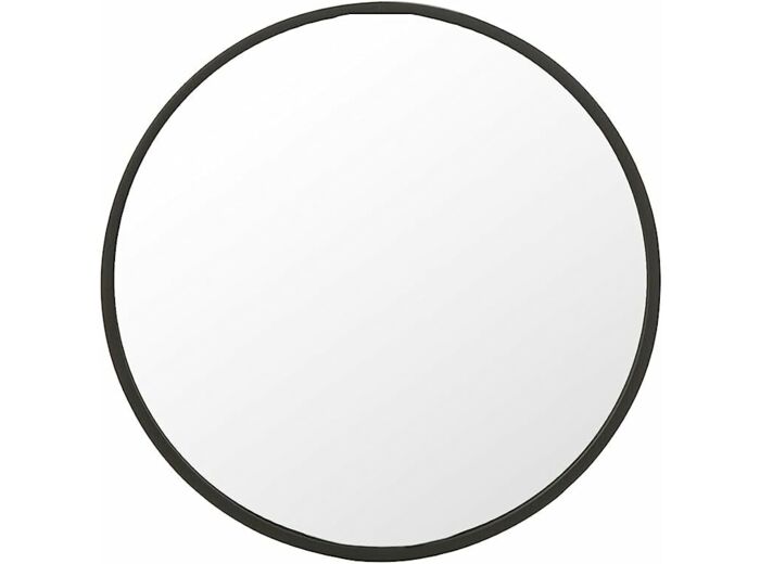 J-Line Miroir Rond Noir Mat Medium