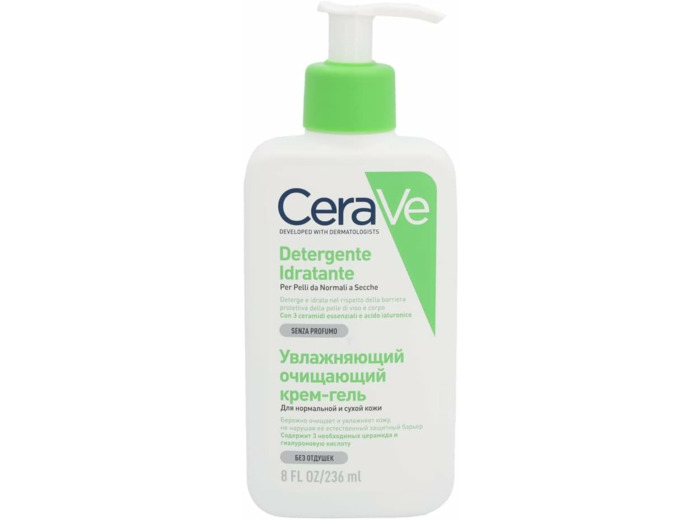 Crème lavante hydratante, peaux normales à sèches, sans parfum, 236ml