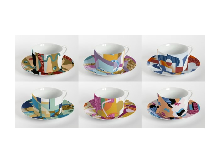 Service de 6 tasses à thé en porcelaine Collection "Alchimie"